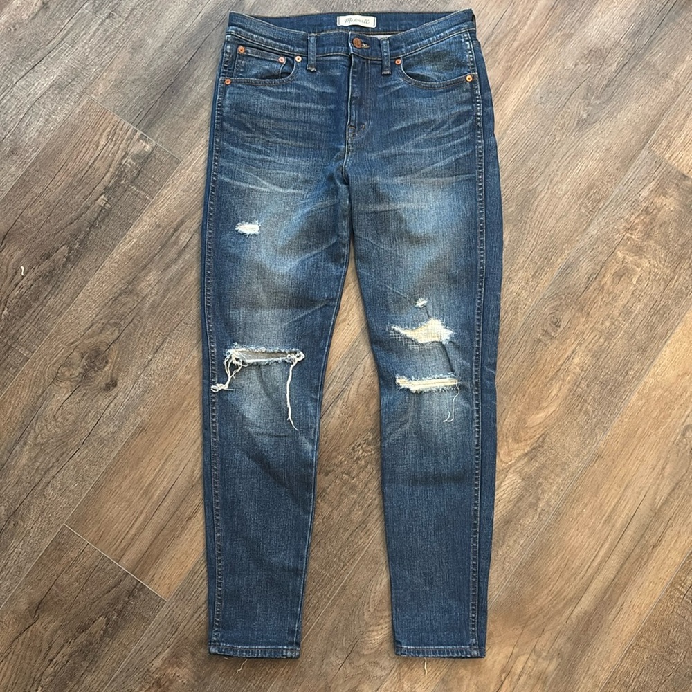 Madewell Women's 9" High-Riser Skinny Skinny Jeans Size 29โ Distressed Chic Blue